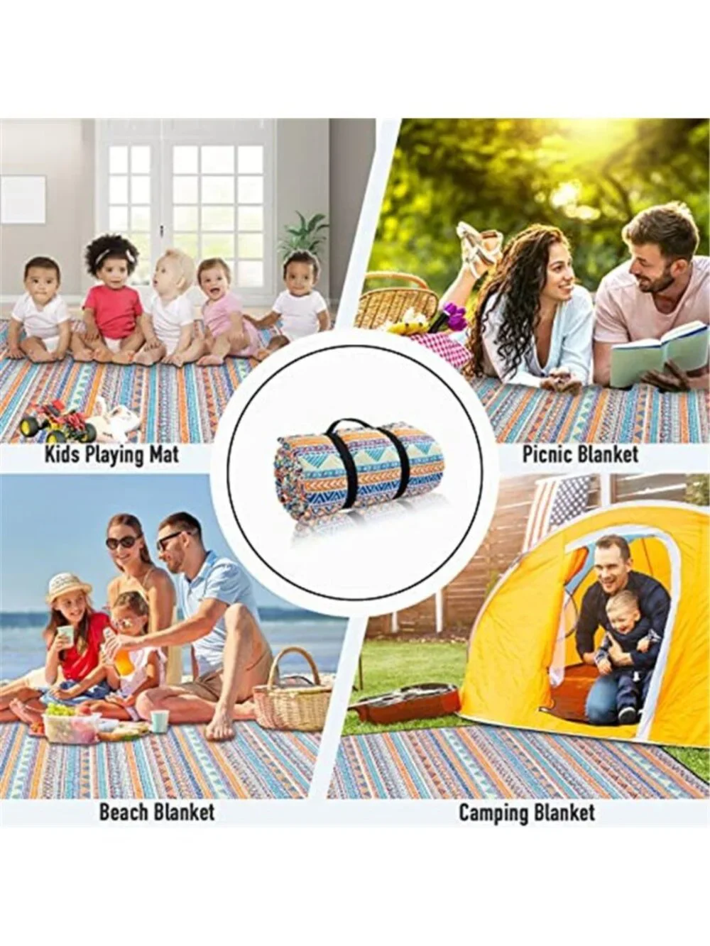 Extra Large Waterproof Picnic Blanket Beach Camping Outdoor Mat Foldable Fleece